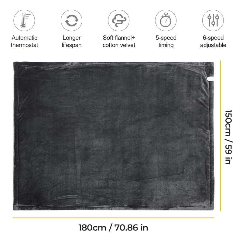 150*180cm elektriline soojenduse tekk 6 käiguga temperatuuri reguleerimise flanell soojendusega tekk voodi diivanile talve soe kodukasutus tekk