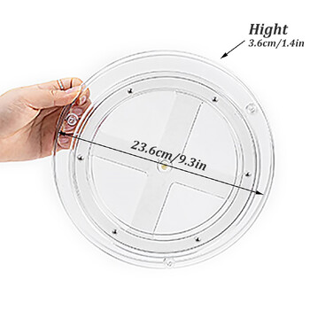 Lazy Susan Turntable Organizer Clear Въртяща се на 360 многофункционална грамофонна поставка за подправки за кухненски шкаф Тави за съхранение на грим