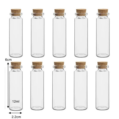 10 tk 5–20 ml korgikorgiga miniklaaspudelid DIY kommivürtspurgid Kunstikäsitöö Pulmad selge sõnumiga viaal Soovipudel