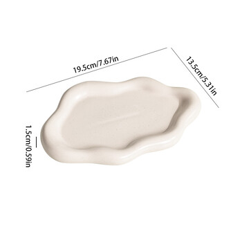 Неправилна тава Кошница Форма на облак Бетонна гипсова чиния Керамично съхранение на бижута Бяла чиния Подложка за чаши Епоксидна форма Занаятчийски декор