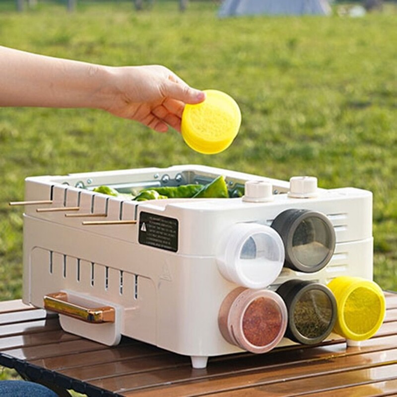 Plastikinė magnetinė prieskonių dėžutė Nepralaidi sieninė druskos laikymo dėžutė su dangteliu Daugkartinio naudojimo prieskonių laikymo indas restoranas