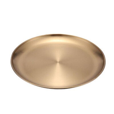 14/17/20/23/26 cm Söögitaldrik Mood Kvaliteetne kuldne ümmargune lauanõud Liha Magustoit Pitsaroog Puuviljakandik Kuum hulgimüük