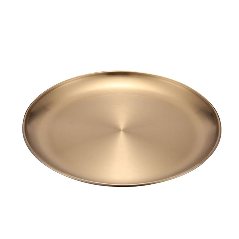 14/17/20/23/26 cm Söögitaldrik Mood Kvaliteetne kuldne ümmargune lauanõud Liha Magustoit Pitsaroog Puuviljakandik Kuum hulgimüük