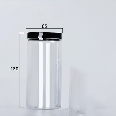 Διαφανές σφραγισμένο κουτί με καπάκι Πλαστικό άδειο μπουκάλι συσκευασίας Κουβάς αποθήκευσης κυκλικό δοχείο μπισκότων Βάζο τροφίμων Σφραγισμένα δοχεία δοχείο δοχείο