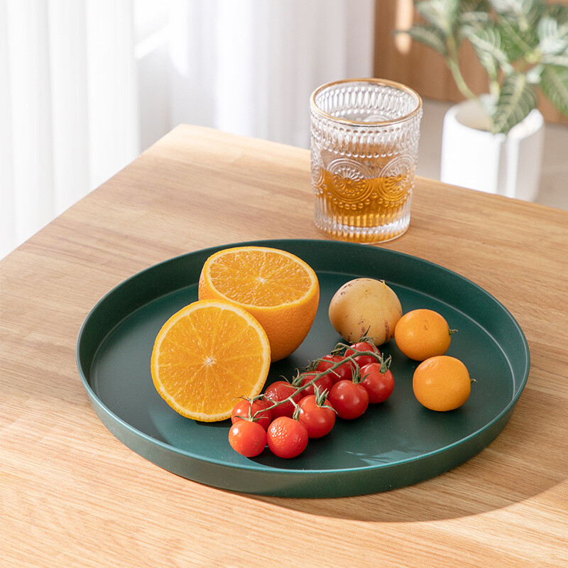 Σκανδιναβικό στυλ Πλαστικός στρογγυλός δίσκος Παχύ πιάτο κέικ ψωμιού Οικιακός δίσκος τσαγιού κατά του ζεματίσματος Πολυλειτουργικός δίσκος φρούτων κουζίνας