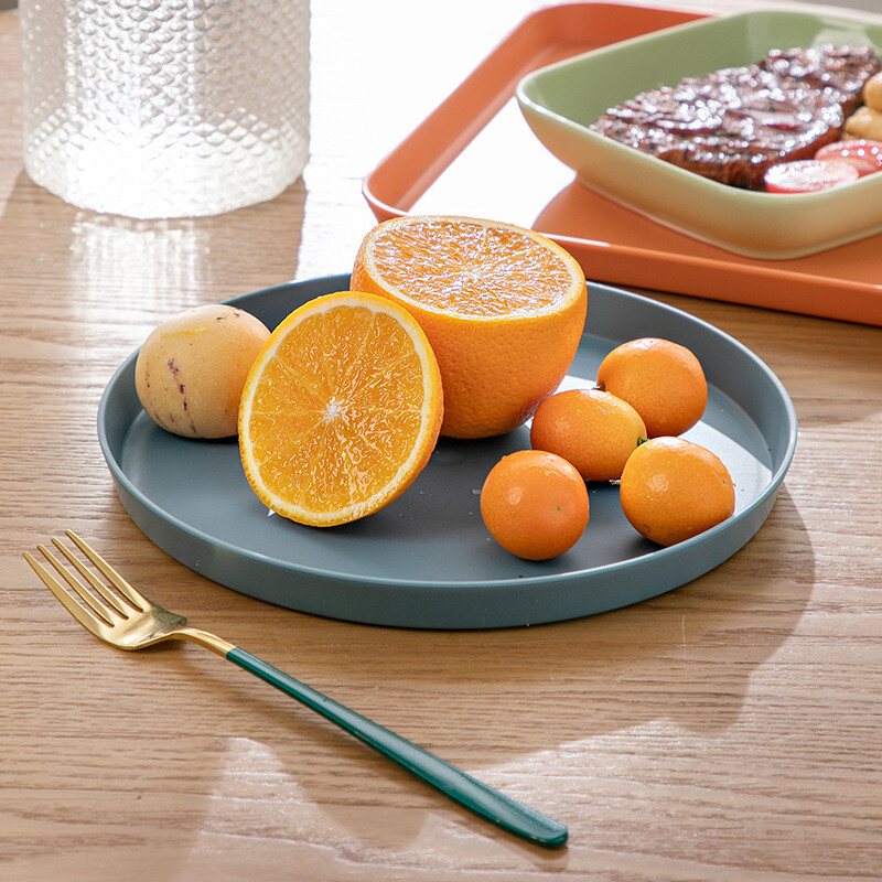 Σκανδιναβικό στυλ Πλαστικός στρογγυλός δίσκος Παχύ πιάτο κέικ ψωμιού Οικιακός δίσκος τσαγιού κατά του ζεματίσματος Πολυλειτουργικός δίσκος φρούτων κουζίνας