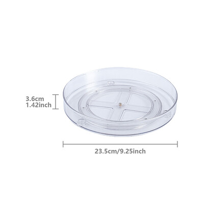 Περιστρεφόμενο 360 μοιρών Δίσκος αποθήκευσης καρυκευμάτων Πάγκος κουζίνας Περιστρεφόμενο μπουκάλι τροφίμων Διαφανές στρογγυλό πιάτο Πλαστικό δοχείο τροφίμων