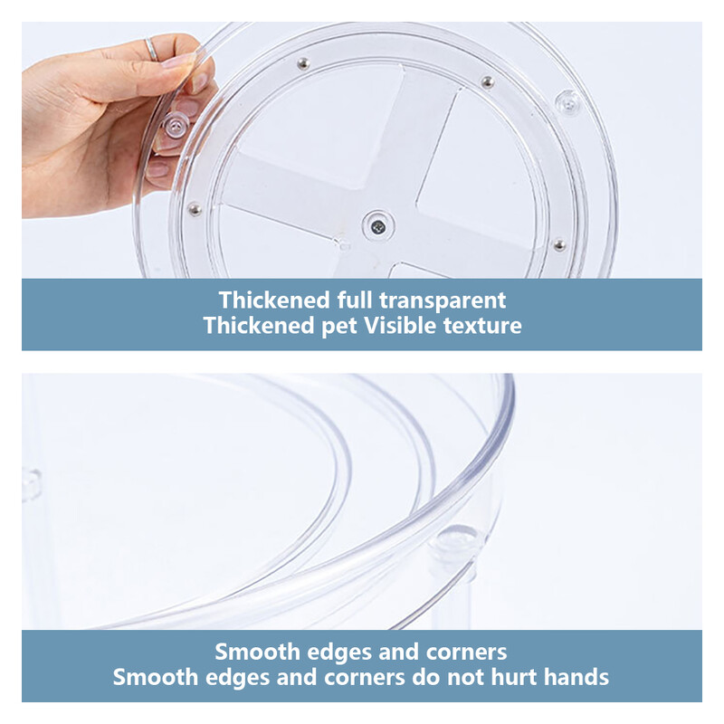 Περιστρεφόμενο 360 μοιρών Δίσκος αποθήκευσης καρυκευμάτων Πάγκος κουζίνας Περιστρεφόμενο μπουκάλι τροφίμων Διαφανές στρογγυλό πιάτο Πλαστικό δοχείο τροφίμων