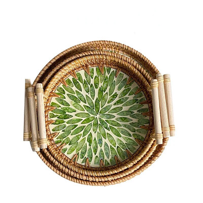 Rotangist kandikutaldrikud Pärastlõunatee kandik toidu serveerimiseks Toidutaldriku serveerimiseks suupisteroog Magustoit Puuviljad Kuivad maiustused Kook Avaleht