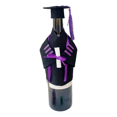 Διακοσμήσεις για το μπουκάλι κρασιού Graduation Καπάκι μπουκαλιού κρασιού Graduation Μπουφάν κρασιού Καλύμματα μπουκαλιών από τσόχα Καπάκι για σαμπάνια