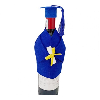 Διακοσμήσεις για το μπουκάλι κρασιού Graduation Καπάκι μπουκαλιού κρασιού Graduation Μπουφάν κρασιού Καλύμματα μπουκαλιών από τσόχα Καπάκι για σαμπάνια