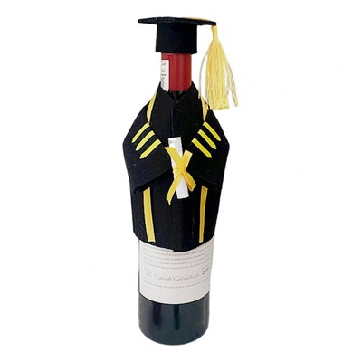 Διακοσμήσεις για το μπουκάλι κρασιού Graduation Καπάκι μπουκαλιού κρασιού Graduation Μπουφάν κρασιού Καλύμματα μπουκαλιών από τσόχα Καπάκι για σαμπάνια