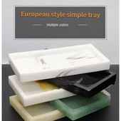 Тави от смола с мраморна текстура, подходящи за декорация на домашна баня, козметичен шампоан, спестяващ място, устойчиви на надраскване тави, перфектни подаръци