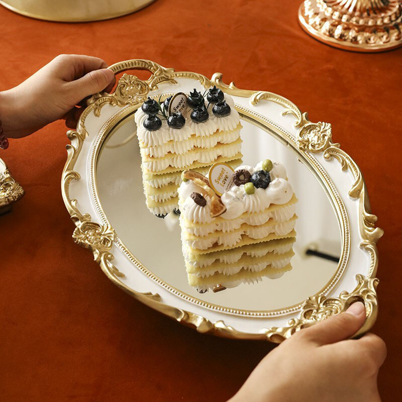 Retro-Euroopa plastist peeglist ehete hoiualus Pulmapidu Magustoit Tassikoogialdriku fotograafia Rekvisiidid Magamistoa Kodukaunistused