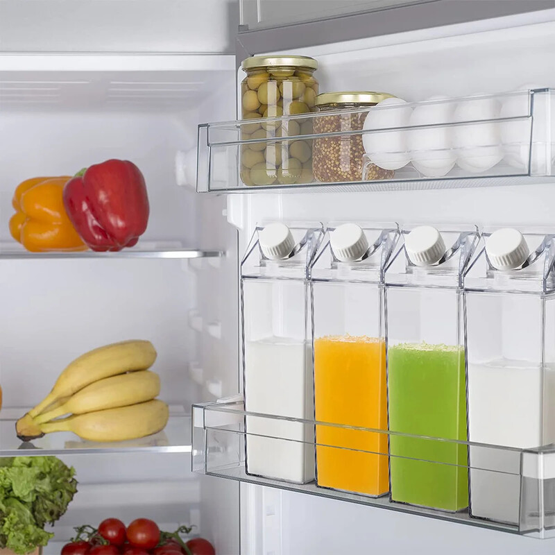 500/1000ML картонена кутия за мляко Бутилка за вода Прозрачна непропусклива кутия за мляко Бутилка за вода Преносима многократна употреба Сок Чай Бутилки за мляко Чаша за пиене