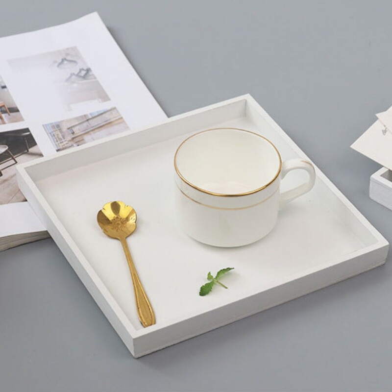 Valge puidust hoiualus tasside lauanõude jaoks Puuviljatoit Postkaart Kirjatarbed Sorteerimistaldrik Kosmeetikavahend kodu elutuppa