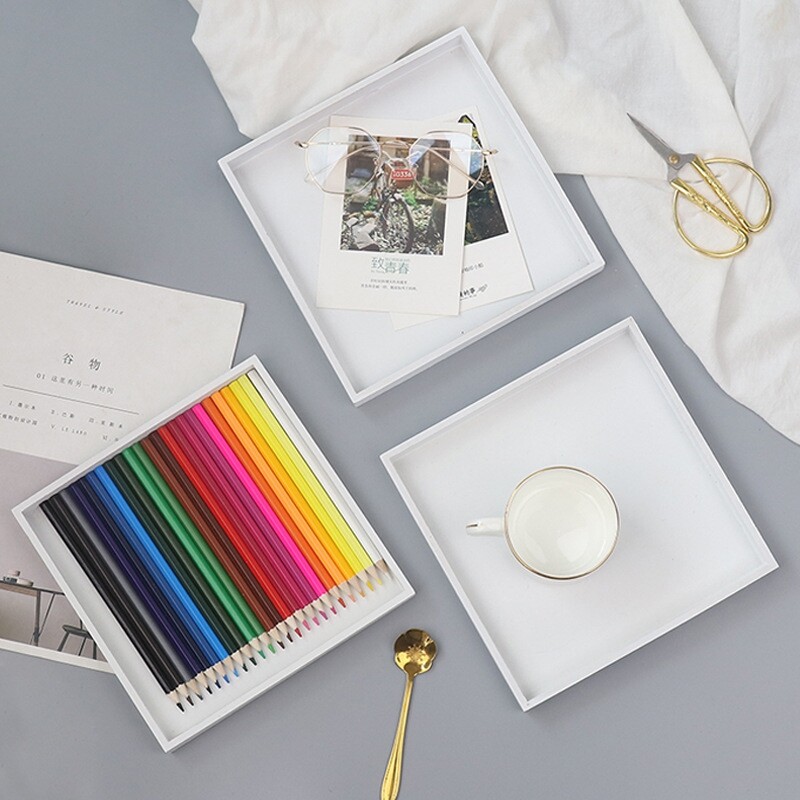 Valge puidust hoiualus tasside lauanõude jaoks Puuviljatoit Postkaart Kirjatarbed Sorteerimistaldrik Kosmeetikavahend kodu elutuppa