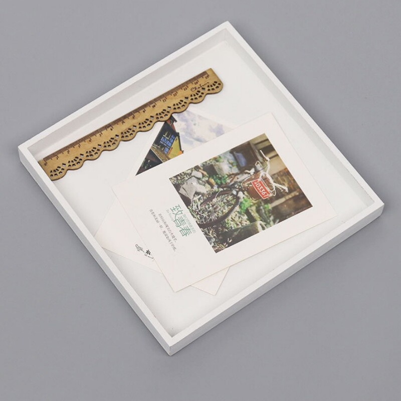 Valge puidust hoiualus tasside lauanõude jaoks Puuviljatoit Postkaart Kirjatarbed Sorteerimistaldrik Kosmeetikavahend kodu elutuppa