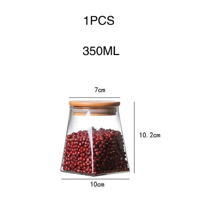 Köögi säilituskarp toit Kuumakindlast klaasist säilituspurk suupistepurgist kõrge boorsilikaatklaasist saab kuivatada puu-tee säilituskarp