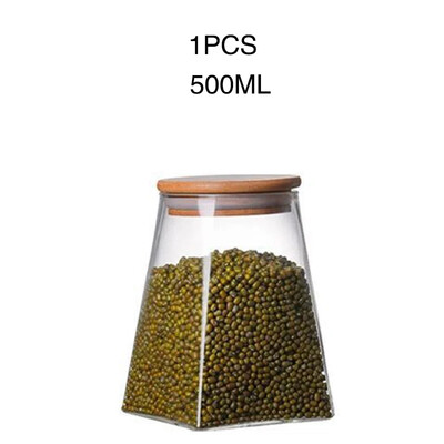 Köögi säilituskarp toit Kuumakindlast klaasist säilituspurk suupistepurgist kõrge boorsilikaatklaasist saab kuivatada puu-tee säilituskarp