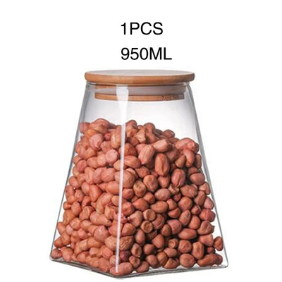 Köögi säilituskarp toit Kuumakindlast klaasist säilituspurk suupistepurgist kõrge boorsilikaatklaasist saab kuivatada puu-tee säilituskarp