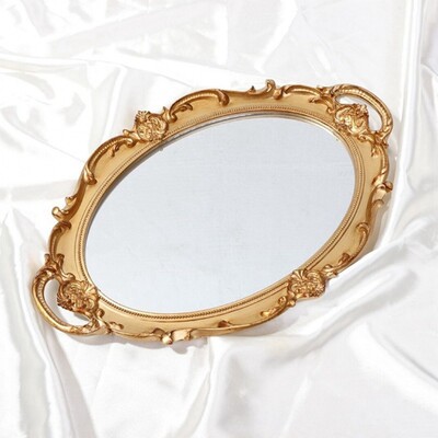 Δίσκος αποθήκευσης κοσμημάτων Ευρώπης Ρετρό δίσκος Πλαστικός καθρέφτης Διακόσμηση γαμήλιου πάρτι Βάση για cupcake Δίσκος φωτογραφίας στηρίγματα