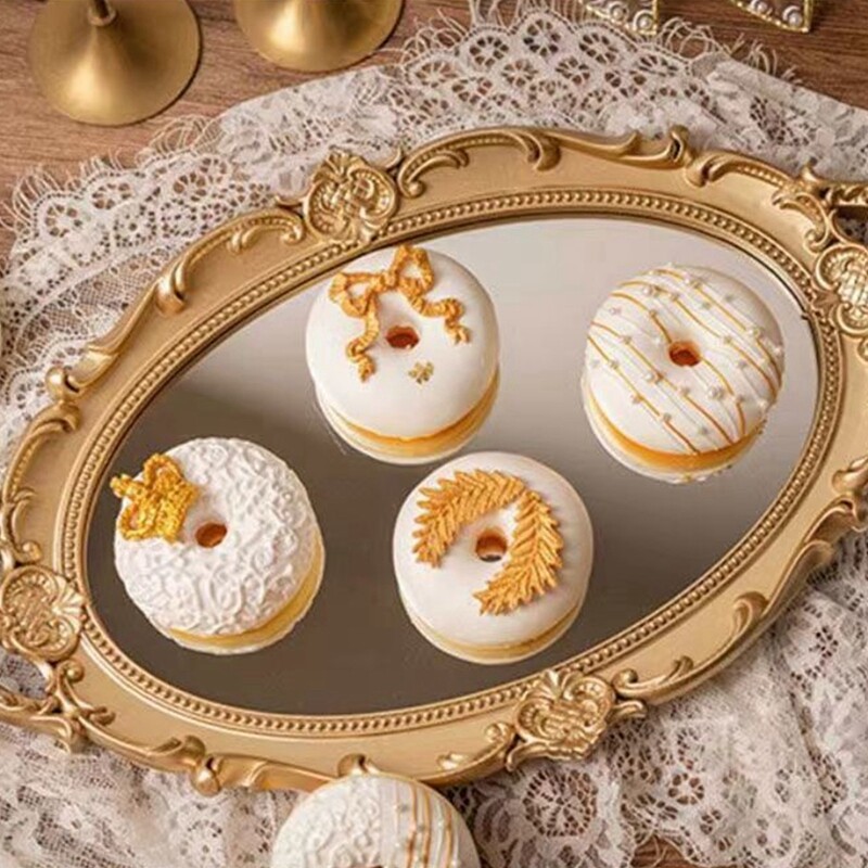 Δίσκος αποθήκευσης κοσμημάτων Ευρώπης Ρετρό δίσκος Πλαστικός καθρέφτης Διακόσμηση γαμήλιου πάρτι Βάση για cupcake Δίσκος φωτογραφίας στηρίγματα