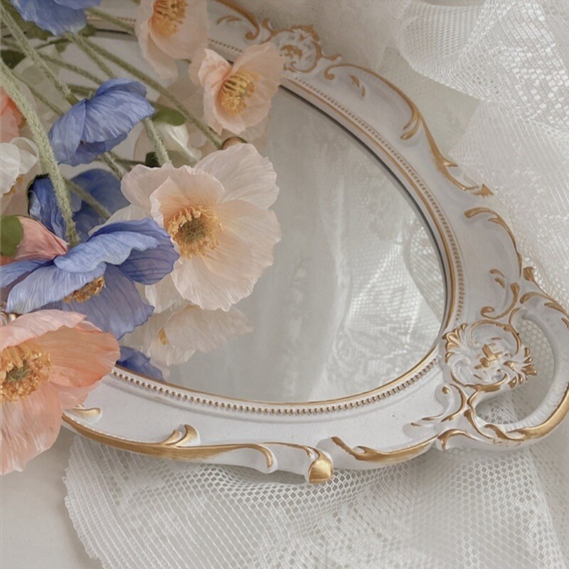 Δίσκος αποθήκευσης κοσμημάτων Ευρώπης Ρετρό δίσκος Πλαστικός καθρέφτης Διακόσμηση γαμήλιου πάρτι Βάση για cupcake Δίσκος φωτογραφίας στηρίγματα