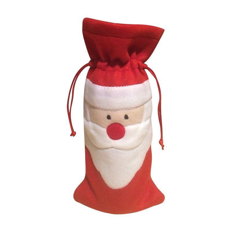 Χριστουγεννιάτικα στολίδια Santa`s Wine Bottle Sleeves Τσάντες κρασιού Τσάντες δώρου Μανίκια κρασιού σαμπάνιας