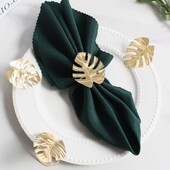 4tk Modern Style Spot Cross-Border Home Plant Simulation Kilpkonna tagumine Leht Salvräti Ring Laua Salvrätikuhoidja Kuldne Salvrätiku Pandla