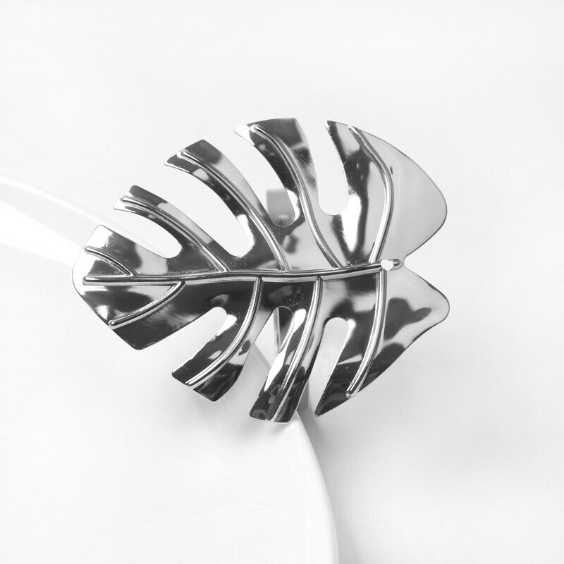 4tk Modern Style Spot Cross-Border Home Plant Simulation Kilpkonna tagumine Leht Salvräti Ring Laua Salvrätikuhoidja Kuldne Salvrätiku Pandla