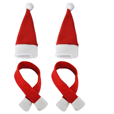 5/1 rinkinio vyno butelių dangteliai Šalikas kepurė Kalėdų vyno butelių papuošimas Naujųjų metų dovana Virtuvės stalo reikmenų dekoravimo priedai