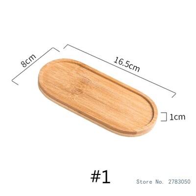 Multifunktsionaalne taimepotihoidik ovaalne bambusest puidust taimealus Vannitoa köögi šampoonialus Ümmargune taime äravoolualus