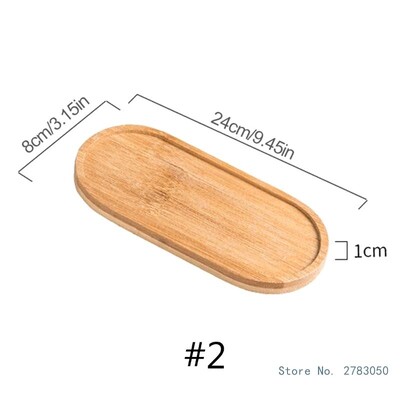 Multifunktsionaalne taimepotihoidik ovaalne bambusest puidust taimealus Vannitoa köögi šampoonialus Ümmargune taime äravoolualus