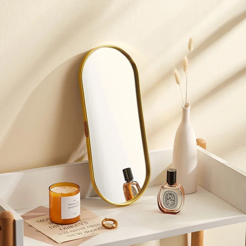 Põhjamaade klaasist ovaalne aroomiteraapia küünla peegel hoiuplaat kullast ehted elutoa kaunistus töölaud