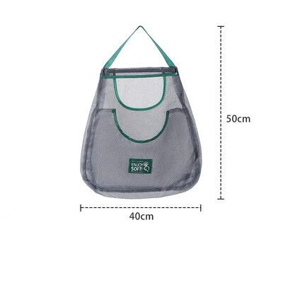 Многократна кухненска висяща мрежеста чанта Домашна мрежеста чанта за съхранение на плодове и зеленчуци за джинджифил, чесън, картофи, лук