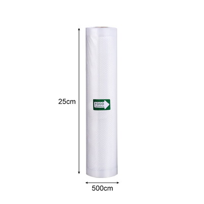 500 cm/rullid vaakumkotid toidu jaoks Vaakumtihendaja Korduvkasutatavad toiduainete sügavkülmikukotid Värske liha Puu- ja köögiviljade Säilituskott Nõudepesumasinas pestav