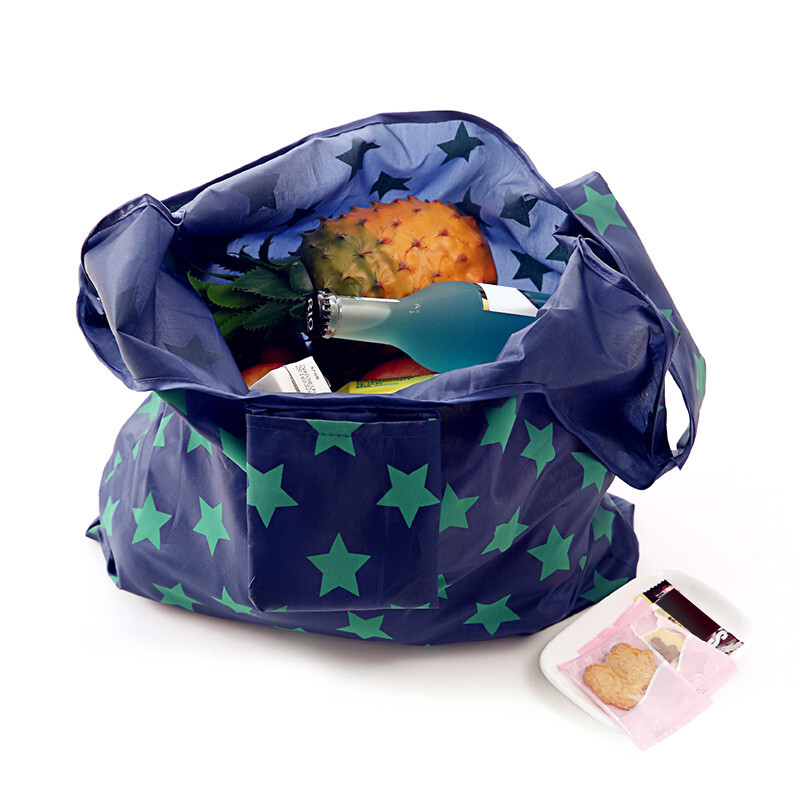 1x Αδιάβροχες αναδιπλούμενες επαναχρησιμοποιούμενες τσάντες αγορών κουζίνας Φιλικές προς το περιβάλλον Οργάνωση και αποθήκευση υφάσματος Oxford στο σπίτι