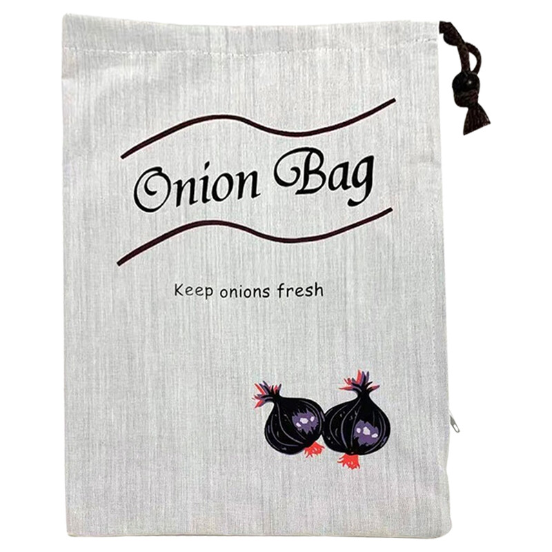 Платнена чанта за съхранение с голям капацитет за многократна употреба Домашна кухня Затъмнение Лук Картоф Поддържайте пресен печат Чесън Зеленчук
