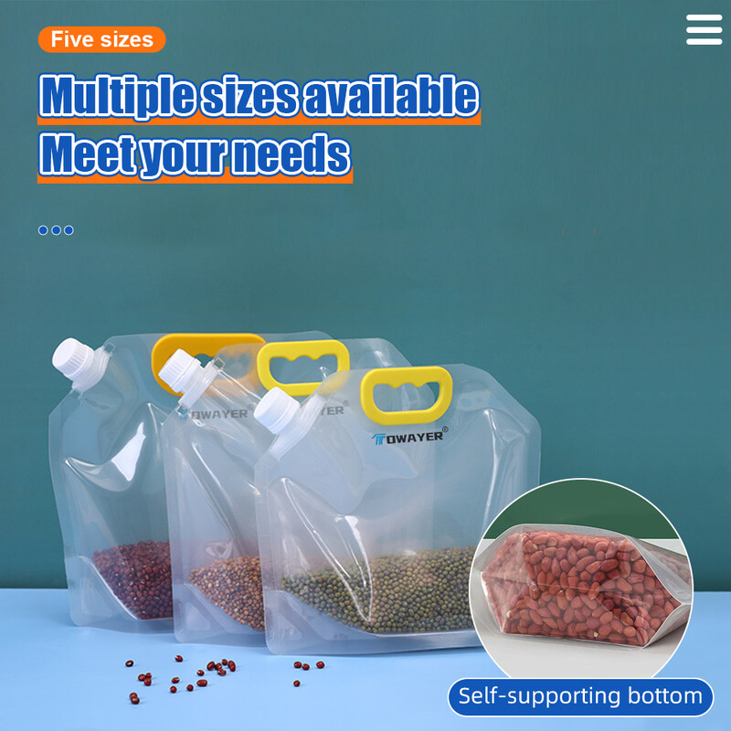 Kaasaskantav köögi hoiukott teravilja niiskuskindel suletud kott läbipaistev paksendatud toidukvaliteediga värskelt säiliv toidukonteinerite kott