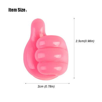 10 τμχ Creative Silicone Thumb Wall Hook Αυτοκόλλητο Thumb Key Hanger Hook Home Data Cable Clip Wire Desk Organizer Αποθήκευση