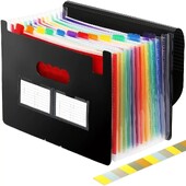 Laiendatav failikaust 12 taskuga A4 formaadis failikausta korraldaja, suure mahutavusega kaasaskantav akordiani failikast klassiruumi kontorisse