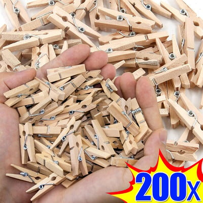 200/50 τμχ Mini Photo Clip DIY Handmade Craft Clip Memo Paper Peg Clothespin Ξύλινοι σφιγκτήρες εικόνας Κλιπ διακόσμησης γραφείου σπιτιού