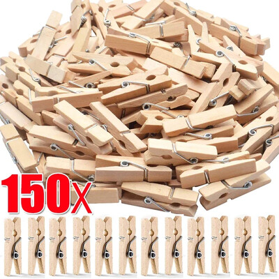 200/50 бр. Мини клип за снимки Направи си сам ръчно изработен занаятчийски клип Memo Paper Peg Щипка за дрехи Дървени скоби за снимки Щипки за декорация на домашен офис