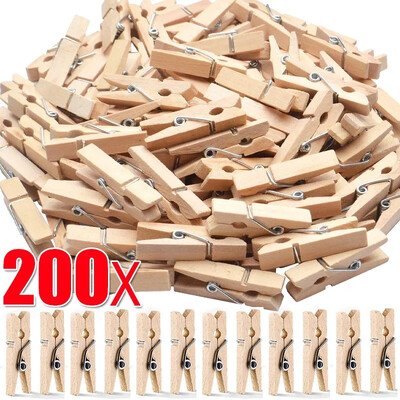 200/50 бр. Мини клип за снимки Направи си сам ръчно изработен занаятчийски клип Memo Paper Peg Щипка за дрехи Дървени скоби за снимки Щипки за декорация на домашен офис