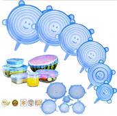 6 бр. Регулируеми еластични силиконови капачки за покриване на храна Универсален съд Подвижен капак Кухненски аксесоари Прибори за кухненска капачка