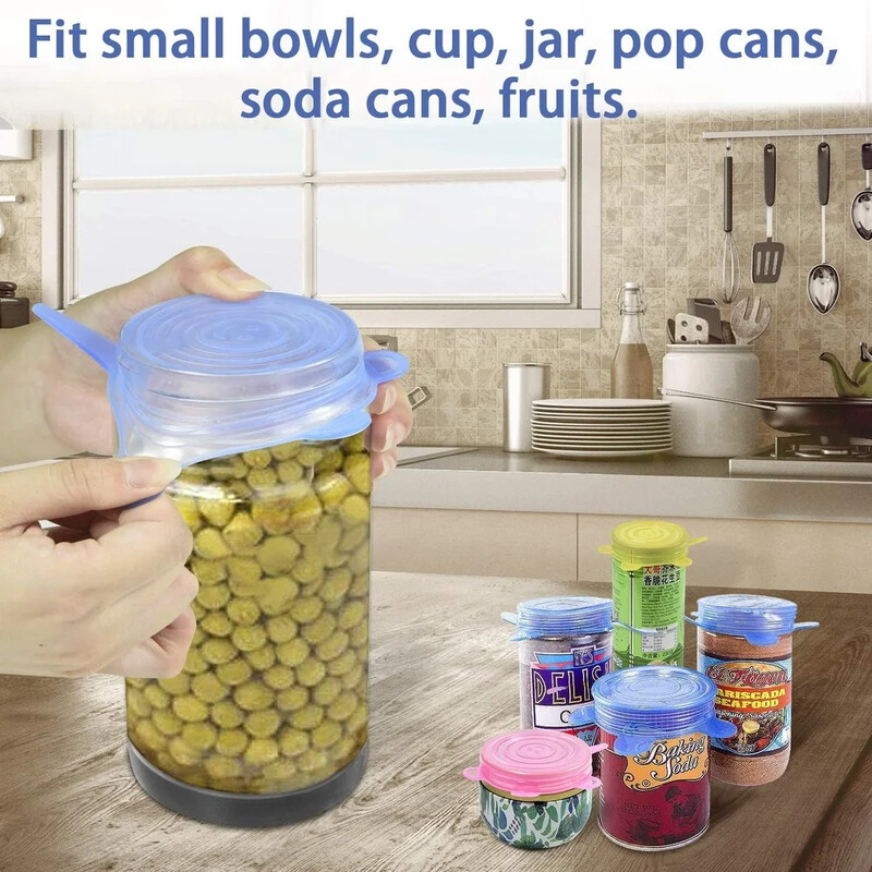 Pakendis 20 tk silikoonist veniv purgikaas, korduvkasutatavad imekaaned, müüripurgi kaaned, toiduhoidla, väikesed kausid, puuviljad, köögiviljad