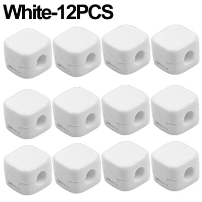 1/12 tk magnetkaabliklambrid, ruudukujuline magnetihoidja, traatjuhtme korraldaja kahepoolse kleeplindiga kodukontori hoiutööriistad