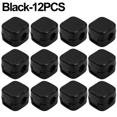 1/12 tk magnetkaabliklambrid, ruudukujuline magnetihoidja, traatjuhtme korraldaja kahepoolse kleeplindiga kodukontori hoiutööriistad