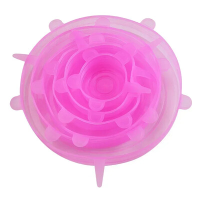 6 tk/komplekt Multifunktsionaalne kausi kate Värskelt säiliv silikoonkaaned Korduvkasutatav külmkapp, tihendus, säilituskile köögitööriist